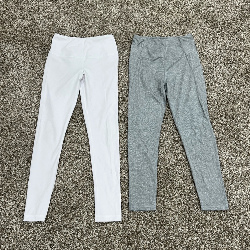 Set of white and gray leggings size S
